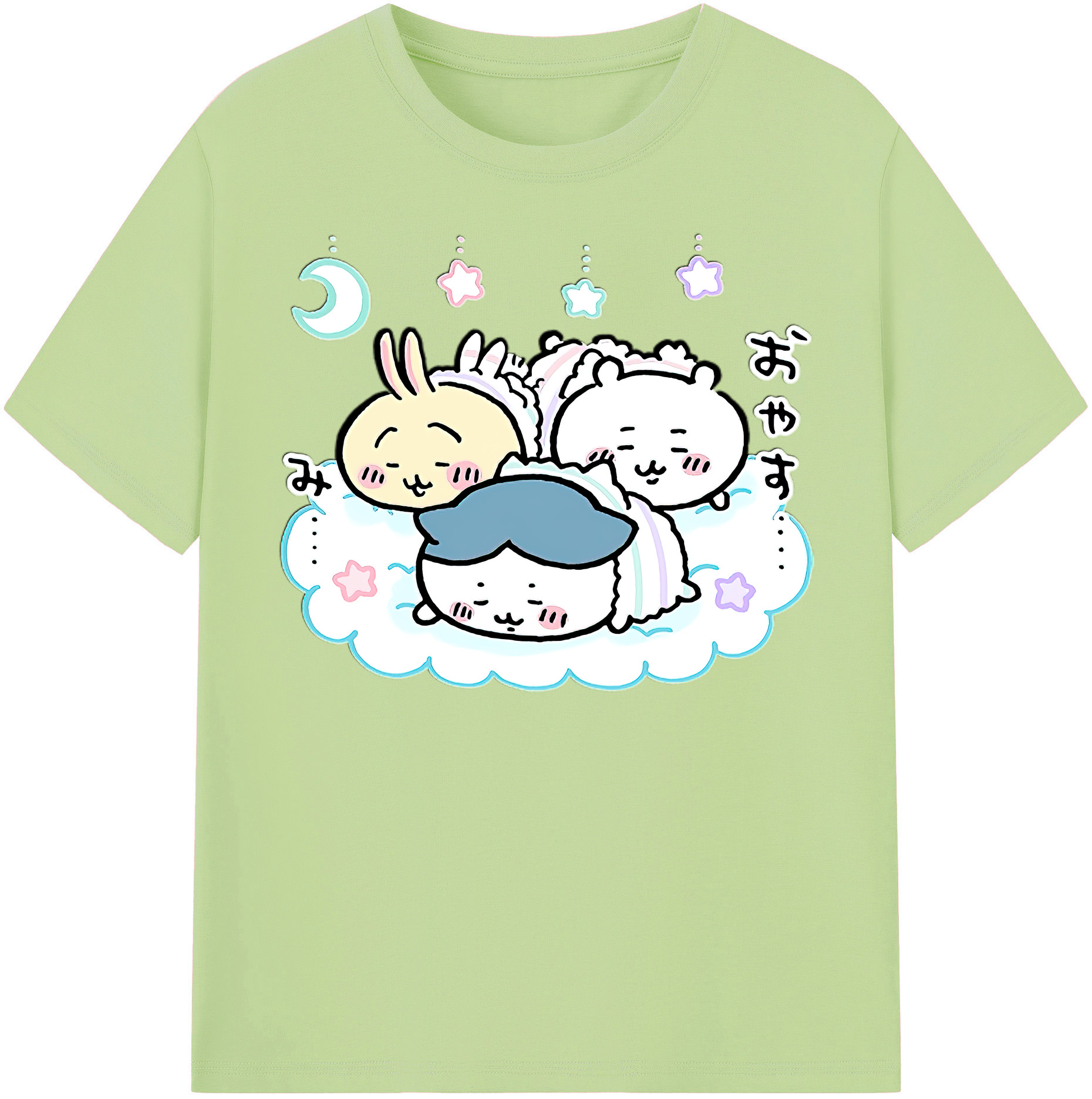 （画像用） ちいかわ ハチワレ Chii-kawa hachiware 綿100％半袖Tシャツ（フロントプリント）